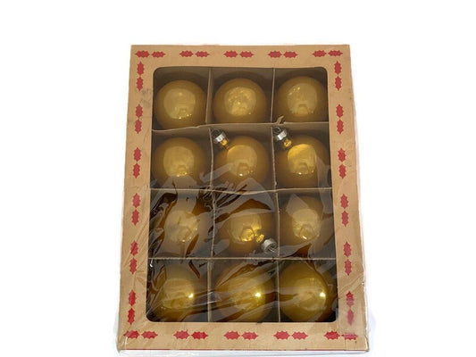 Midcentury Coby Gold Glass Christmas Ornaments at Duckwells