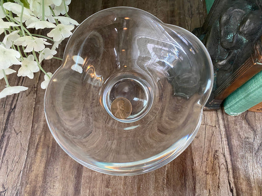 Midcentury Crystal Glass Small Free Form Compote Dish at Duckwells