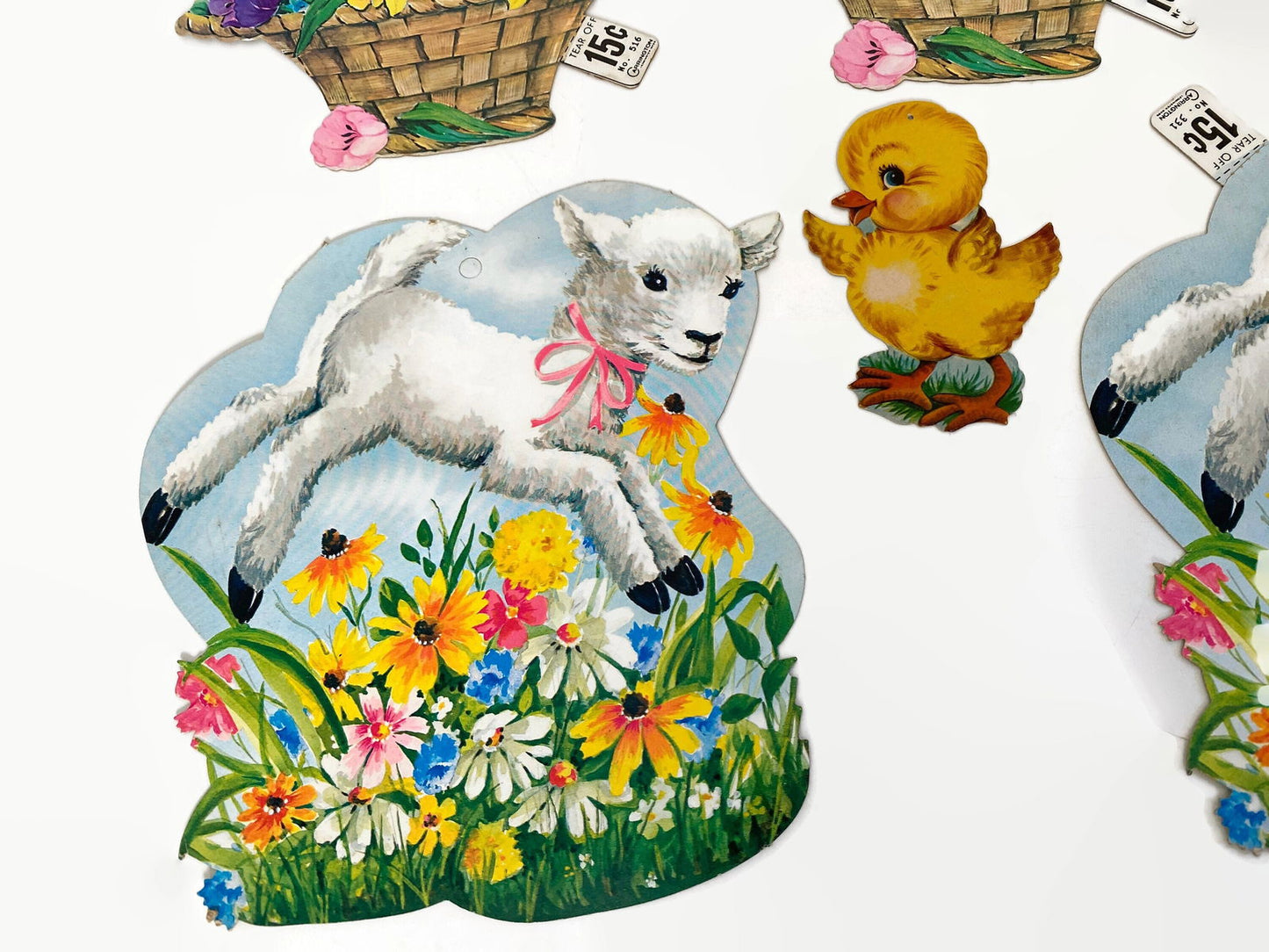 Midcentury Easter Cardboard Die Cuts Springtime Cut Outs - Duckwells