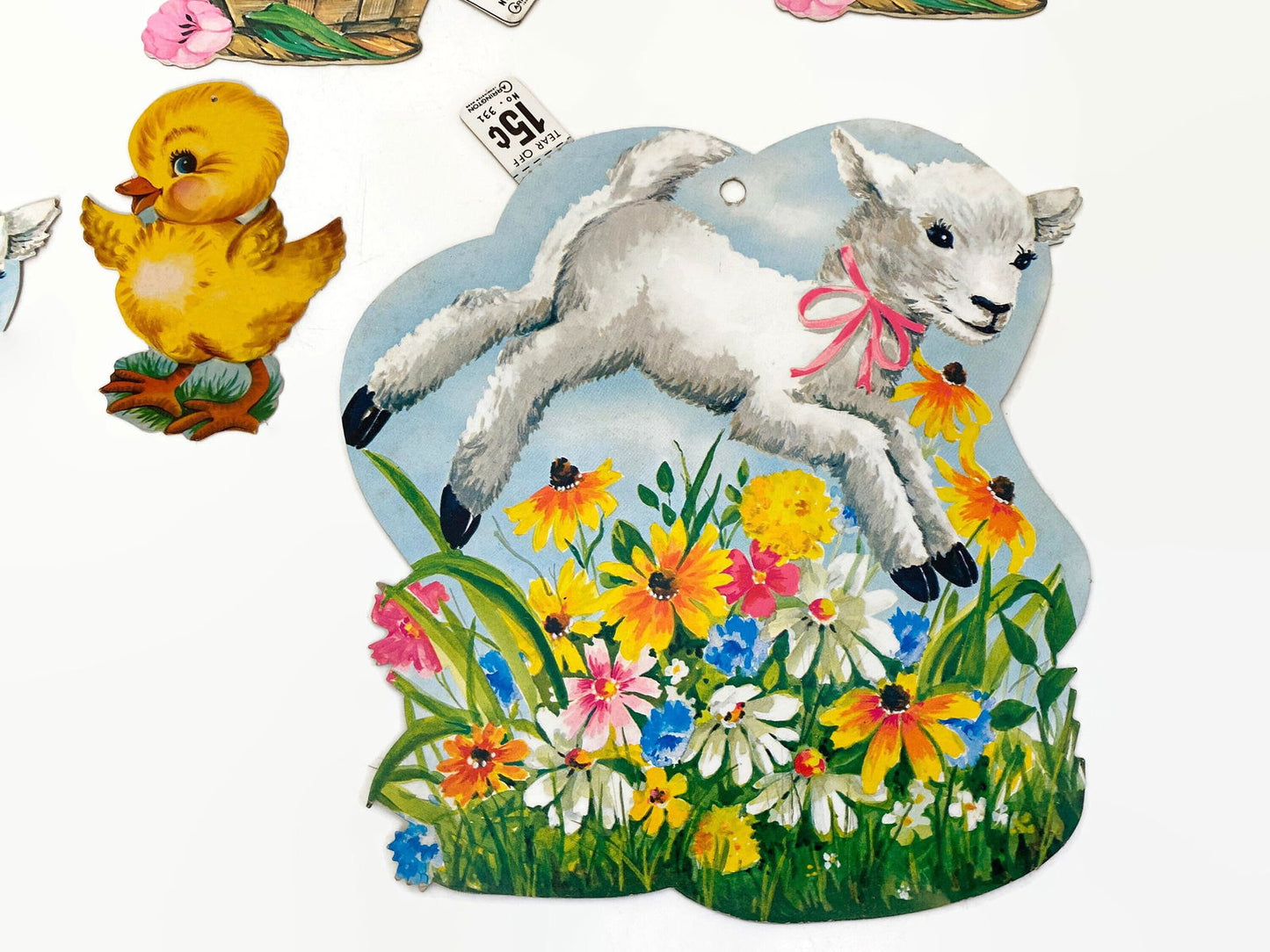 Midcentury Easter Cardboard Die Cuts Springtime Cut Outs - Duckwells