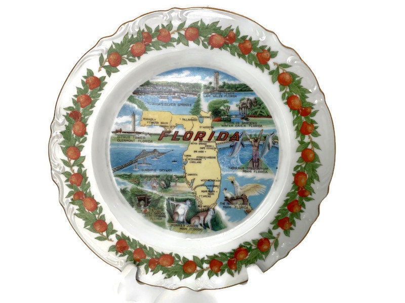 Midcentury Florida Souvenir Plate - Duckwells