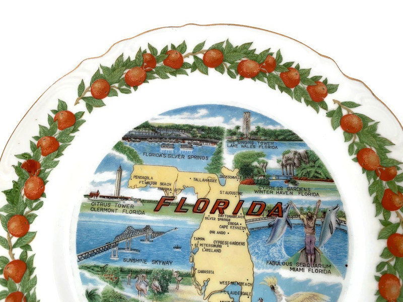 Midcentury Florida Souvenir Plate - Duckwells