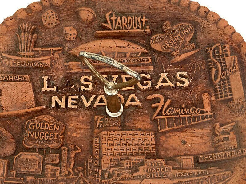 Midcentury Las Vegas Souvenir Serving Tray with Handle - Duckwells