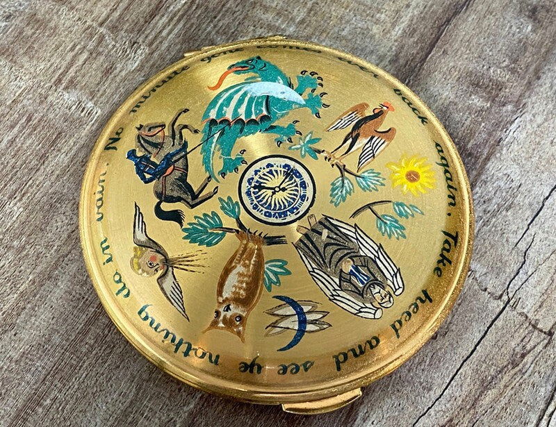 Midcentury Liberty Clock Mirrored Compact - Duckwells