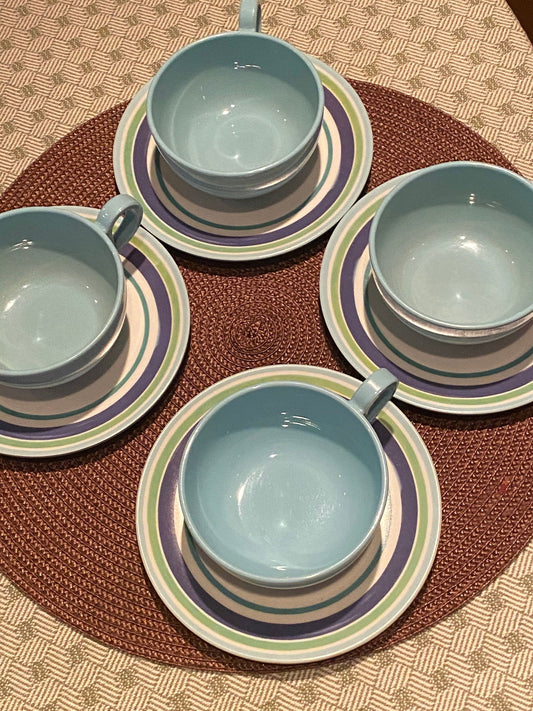 Midcentury Melamine Cup and Saucer Set at Duckwells