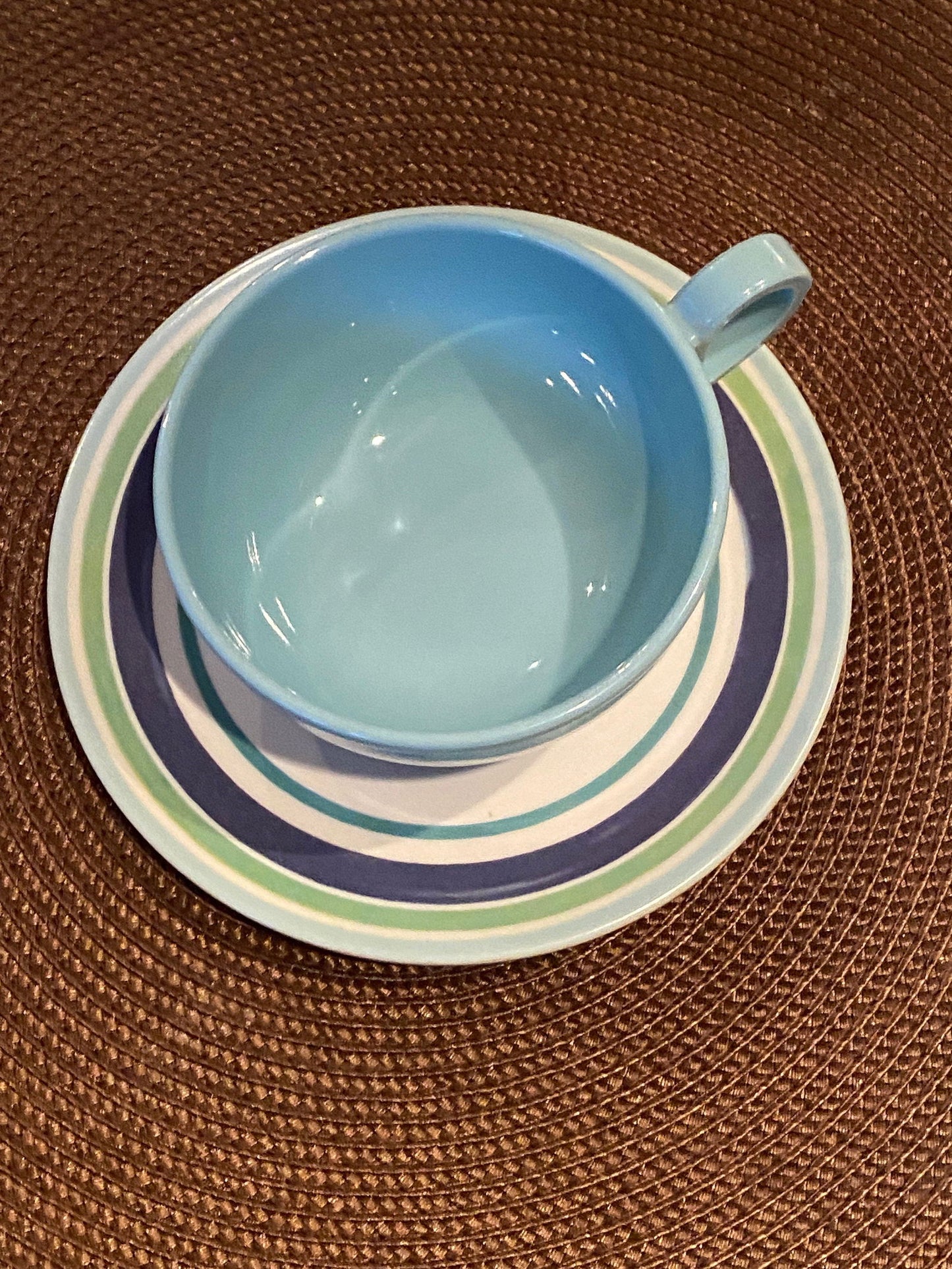 Midcentury Melamine Cup and Saucer Set - Duckwells