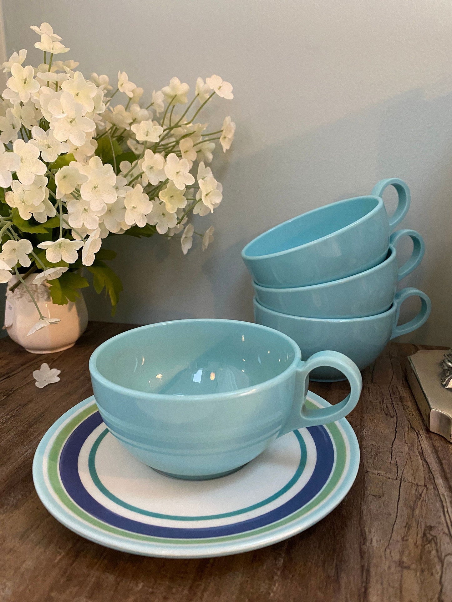 Midcentury Melamine Cup and Saucer Set - Duckwells
