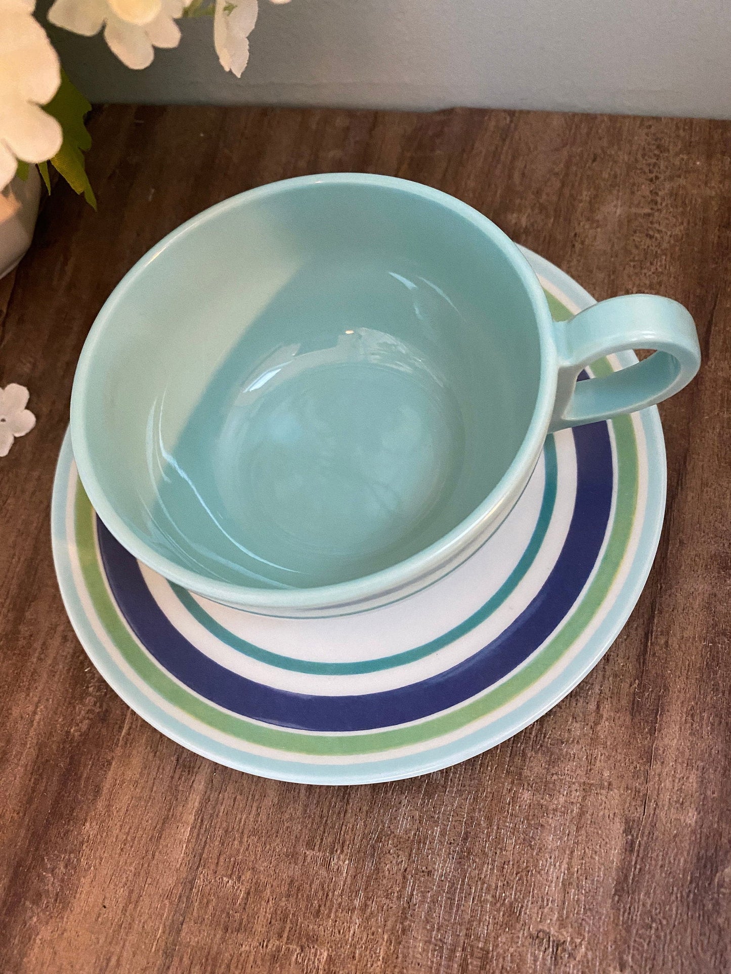 Midcentury Melamine Cup and Saucer Set - Duckwells
