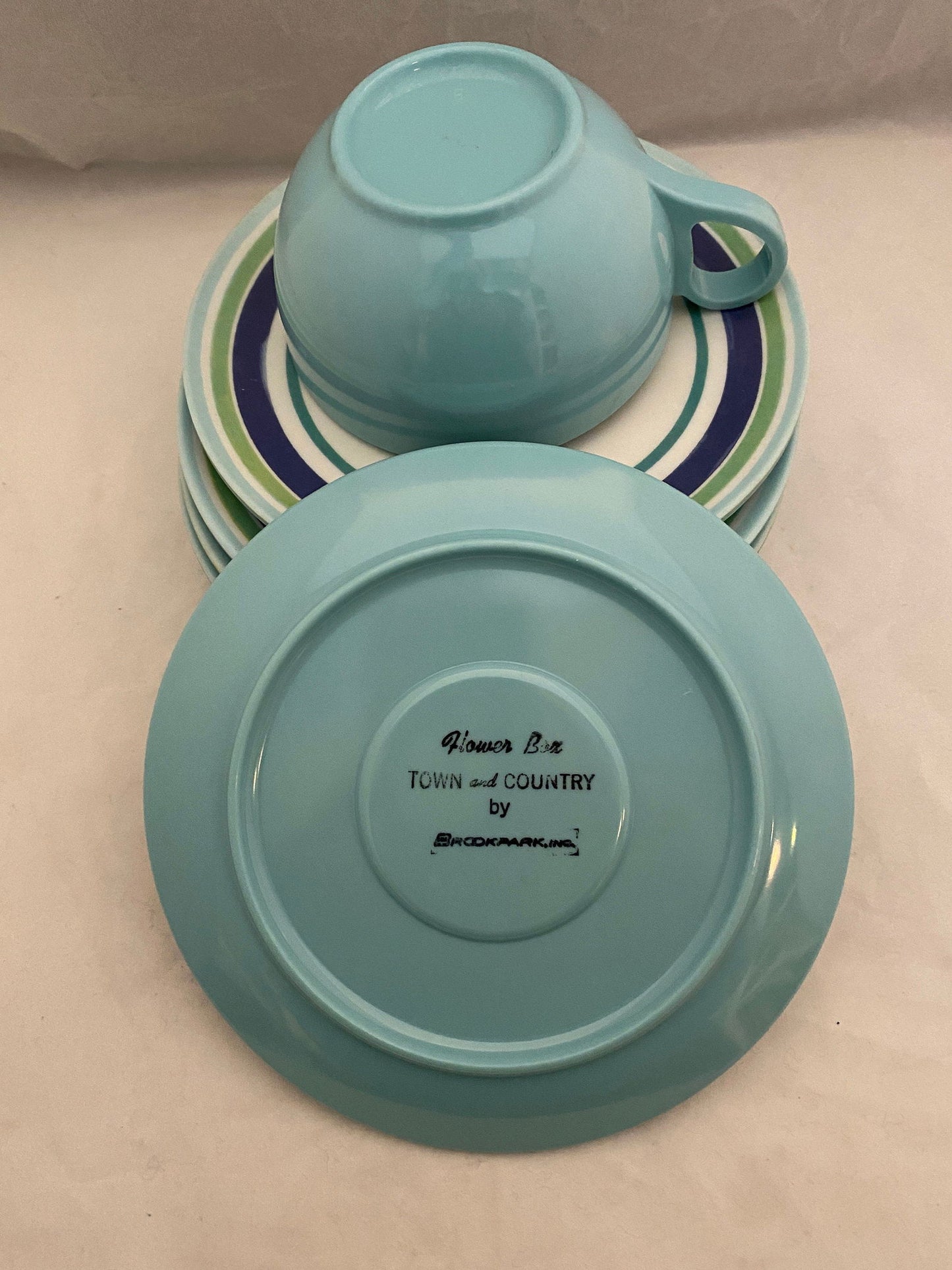 Midcentury Melamine Cup and Saucer Set - Duckwells