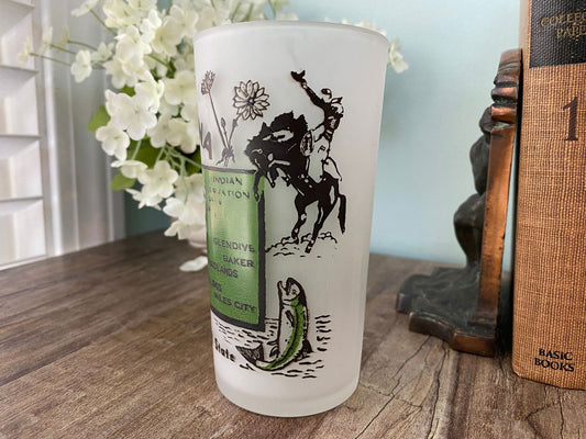 Midcentury Montana Souvenir Glass with State Map at Duckwells
