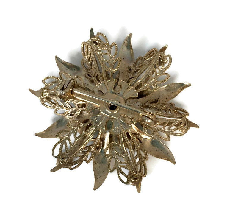 Midcentury Rhinestone Pin Brooch - Duckwells