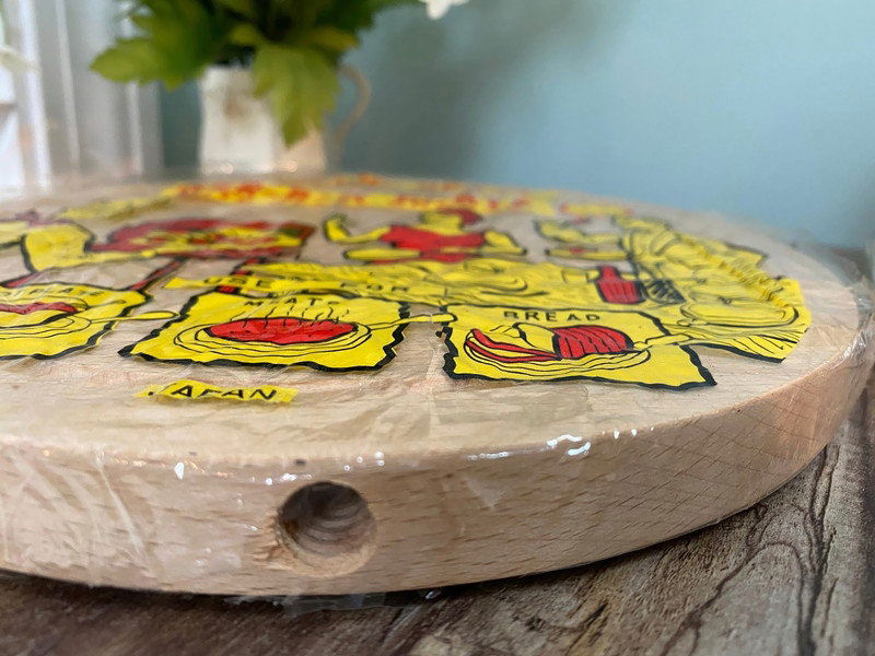 Midcentury Round Wood Cutting Board at Duckwells