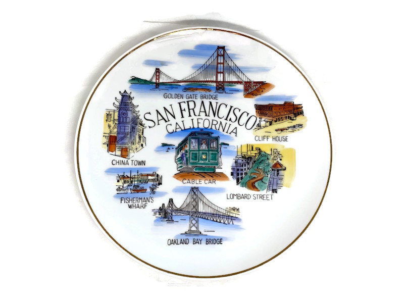 Midcentury San Francisco Souvenir Wall Plate - Duckwells