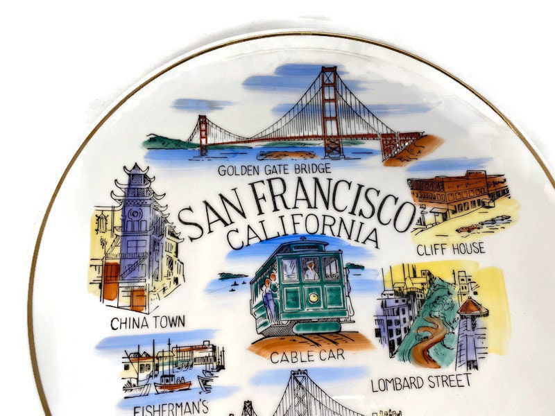Midcentury San Francisco Souvenir Wall Plate - Duckwells