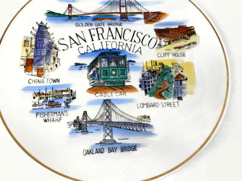Midcentury San Francisco Souvenir Wall Plate - Duckwells