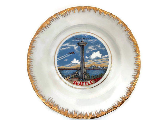 Midcentury Seattle Washington Souvenir Plate at Duckwells