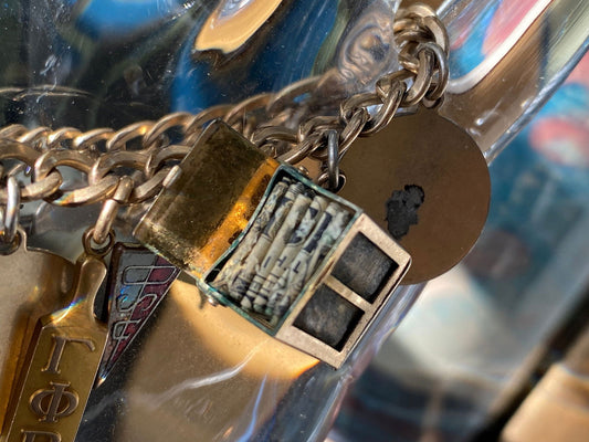 Midcentury Sorority Gold Filled Charm Bracelet at Duckwells