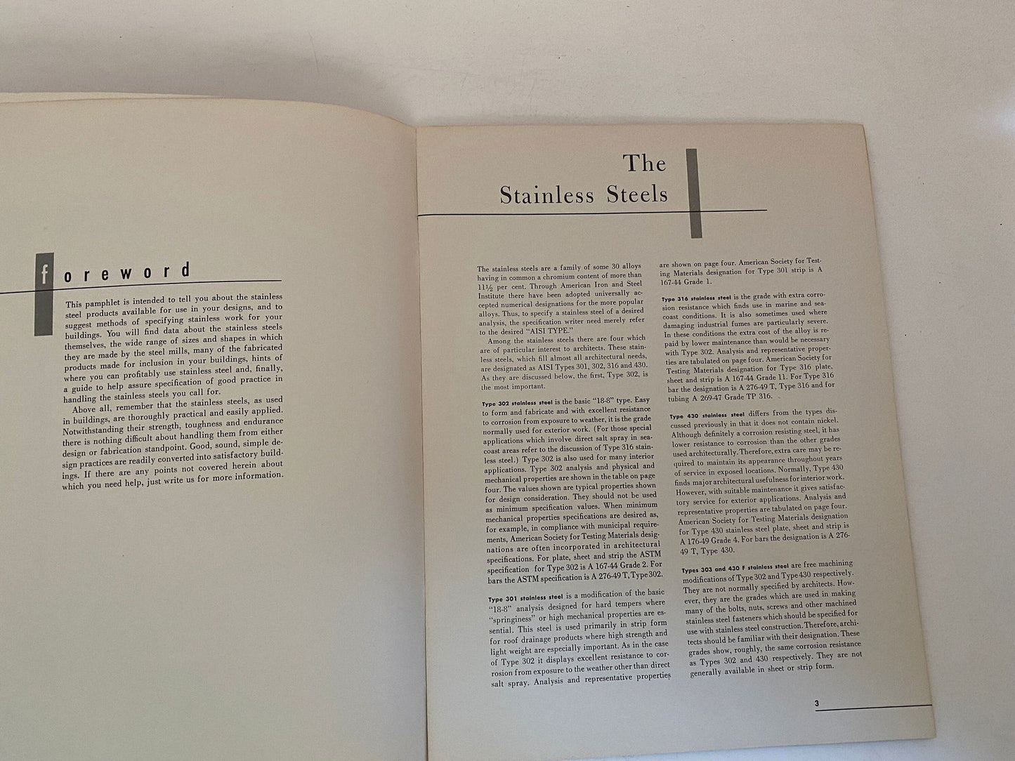 Midcentury Stainless Steel Pamphlet at Duckwells