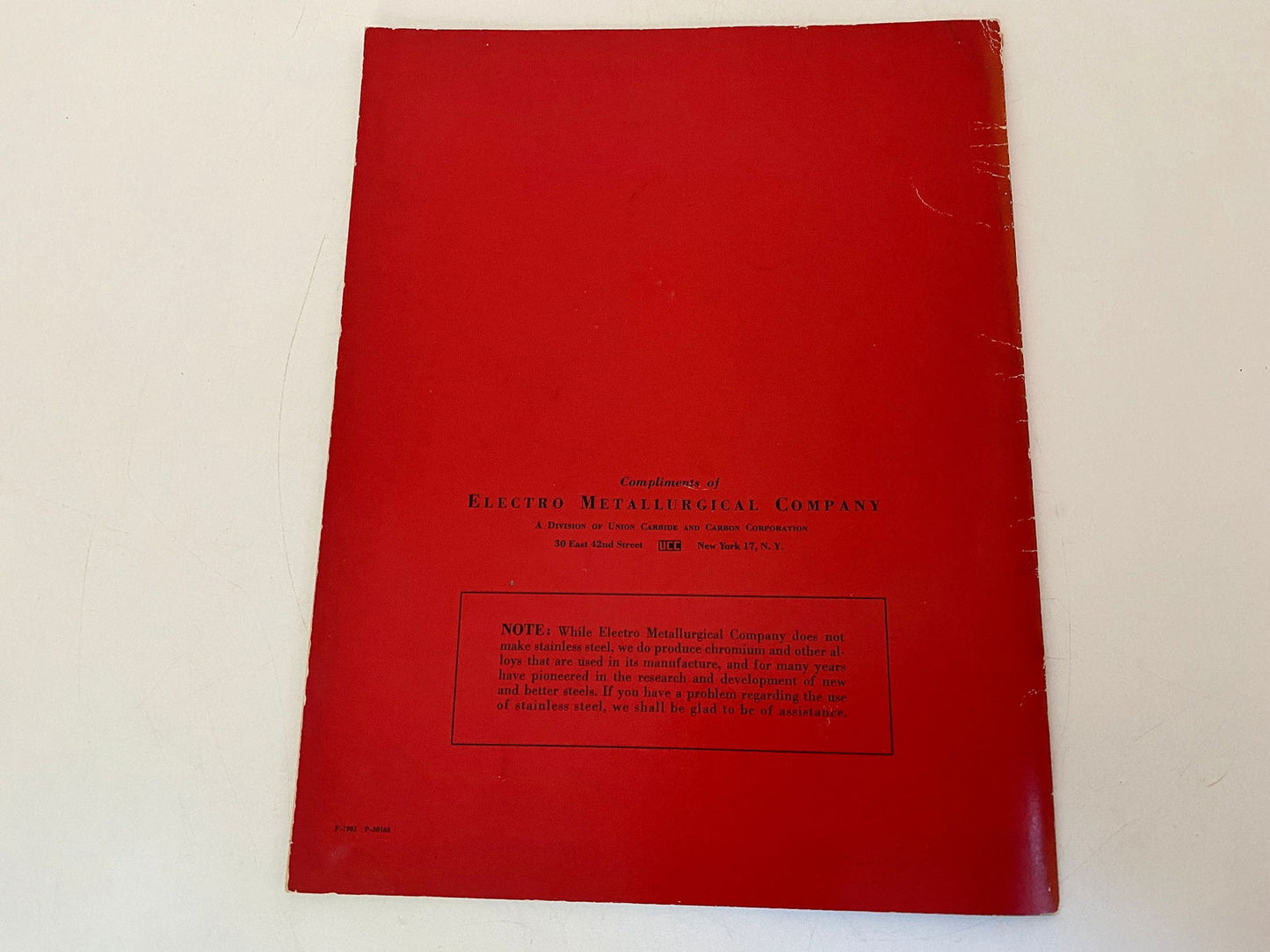 Midcentury Stainless Steel Pamphlet at Duckwells
