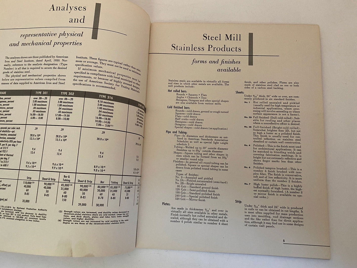Midcentury Stainless Steel Pamphlet at Duckwells