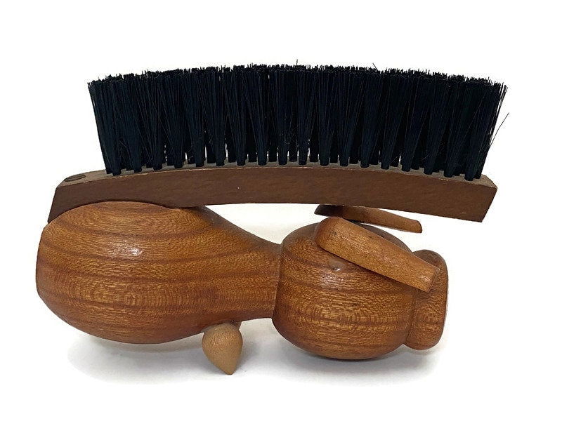 Midcentury Wood Pig Clothes Brush at Duckwells