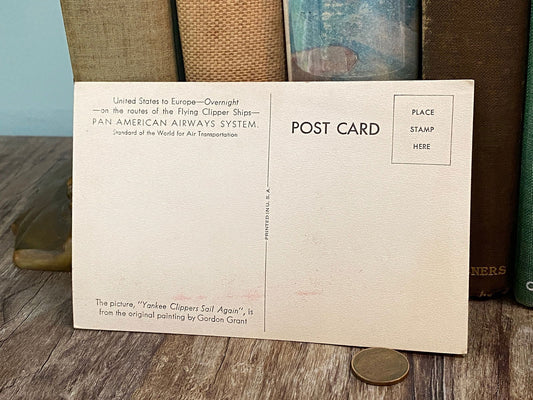 Rare vintage Pan American Airways Flying Clipper Ships Postcard at Duckwells