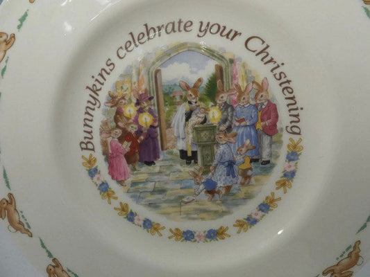 Royal Doulton Bunnykins Christening Plate at Duckwells