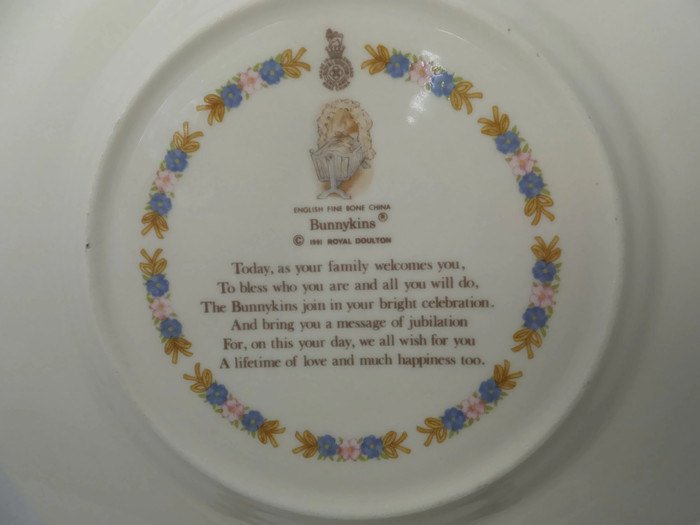 Royal Doulton Bunnykins Christening Plate at Duckwells