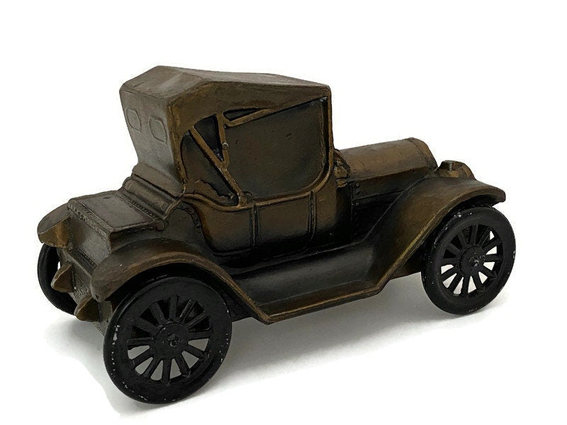 VIntage 1915 Car Cast Metal Coin Bank - Duckwells