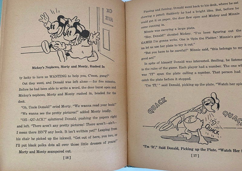 Vintage 1937 Donald Duck and his Friends Story Book - Duckwells