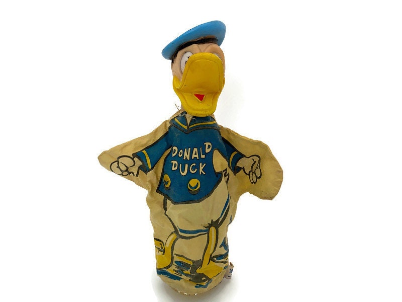 Vintage 1950s Donald Duck Hand Puppet - Duckwells