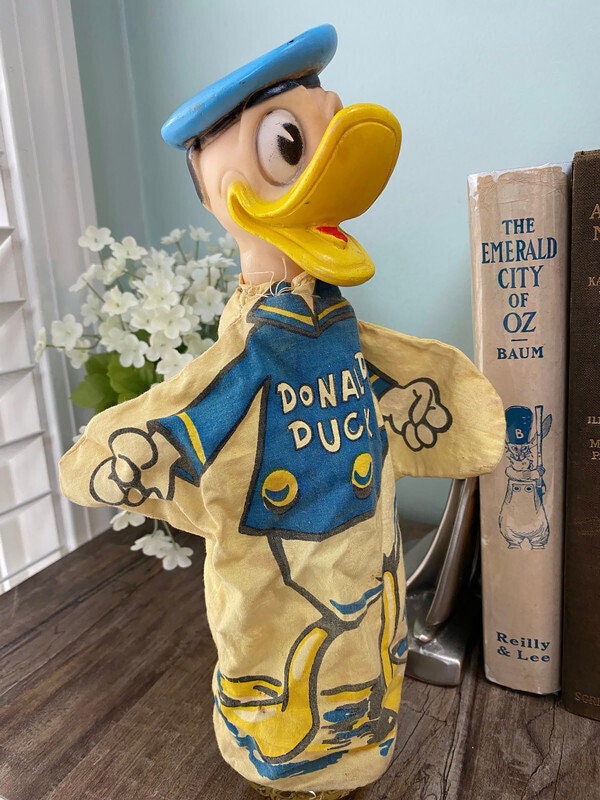Vintage 1950s Donald Duck Hand Puppet - Duckwells