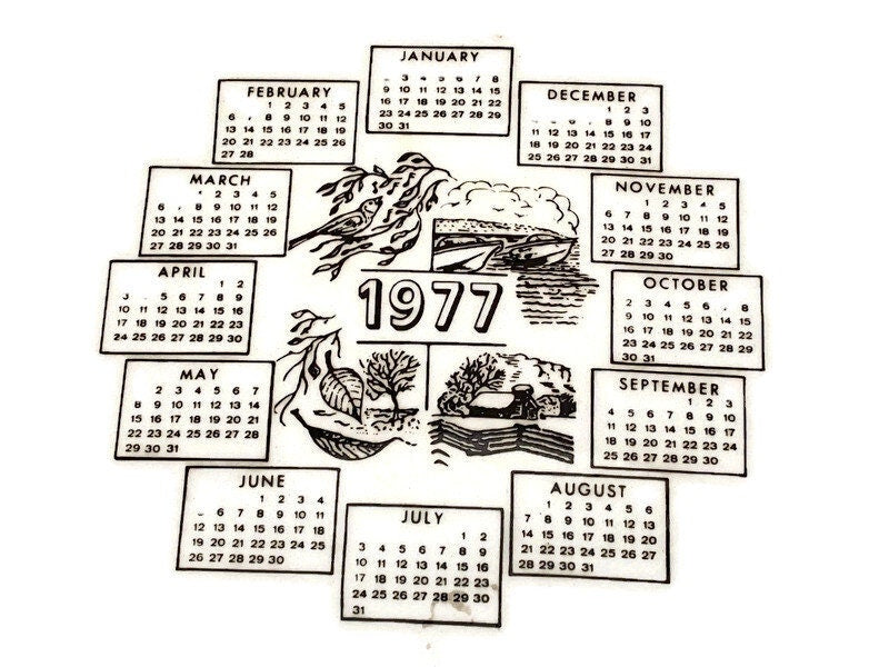 Vintage 1977 Calendar Plate at Duckwells
