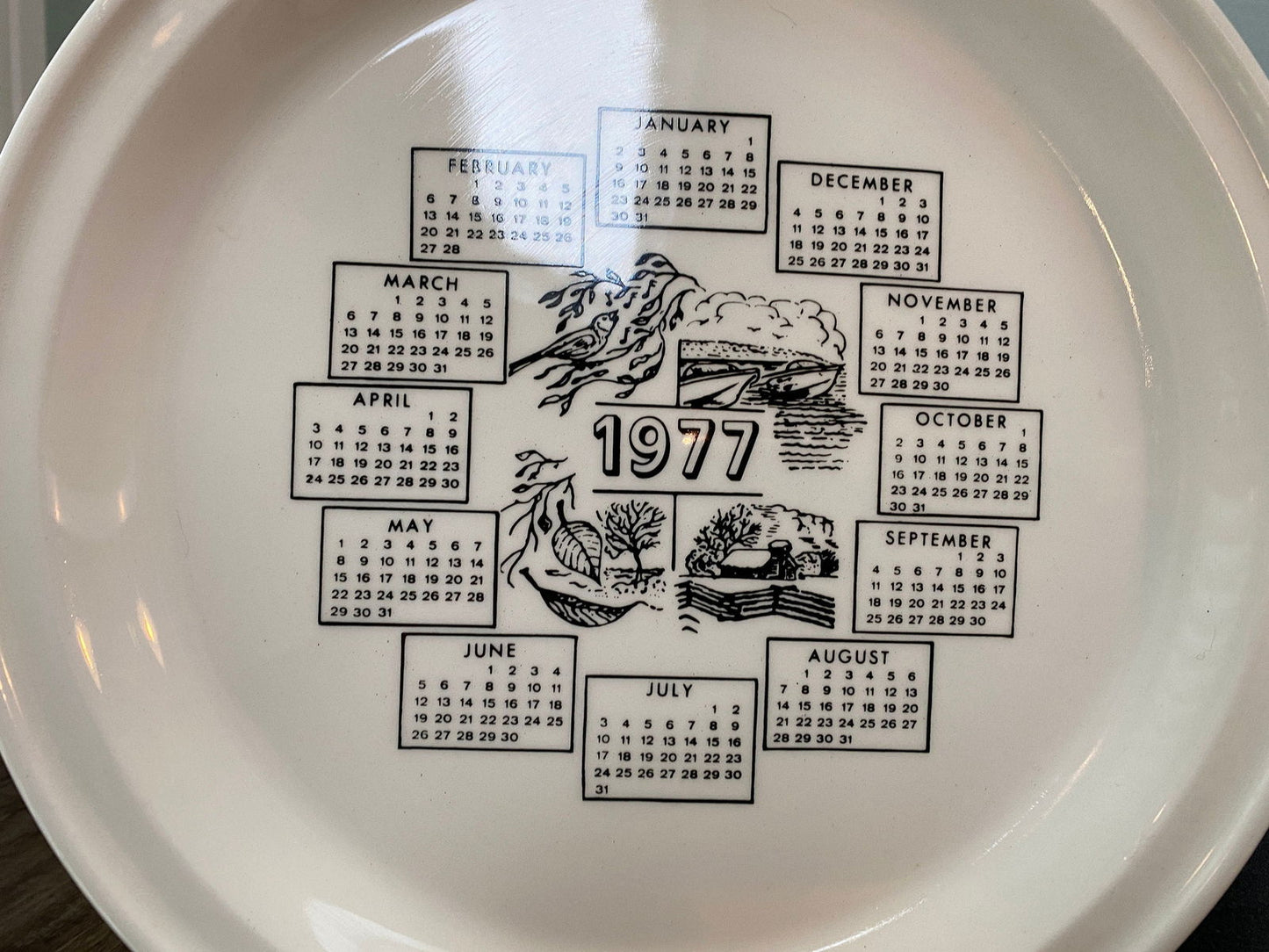 Vintage 1977 Calendar Plate at Duckwells