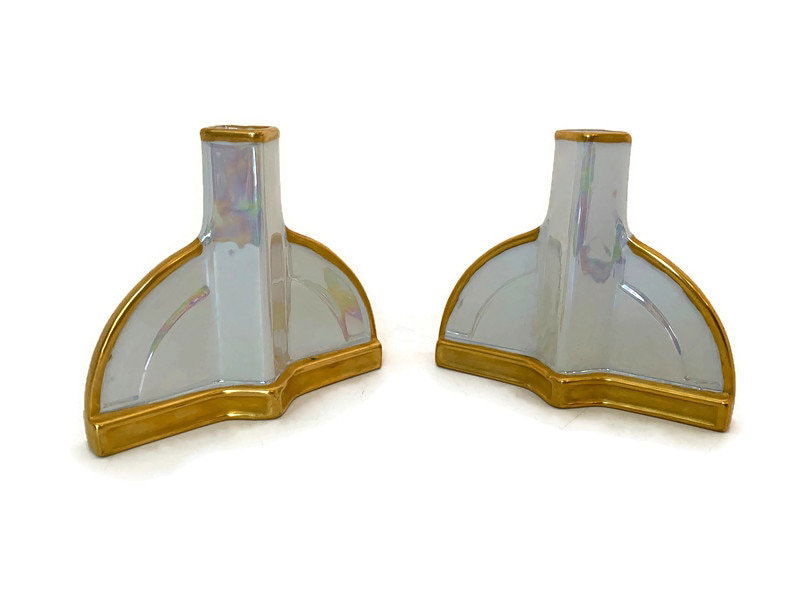 Vintage Art Deco Lusterware Vases Made in Japan - Duckwells