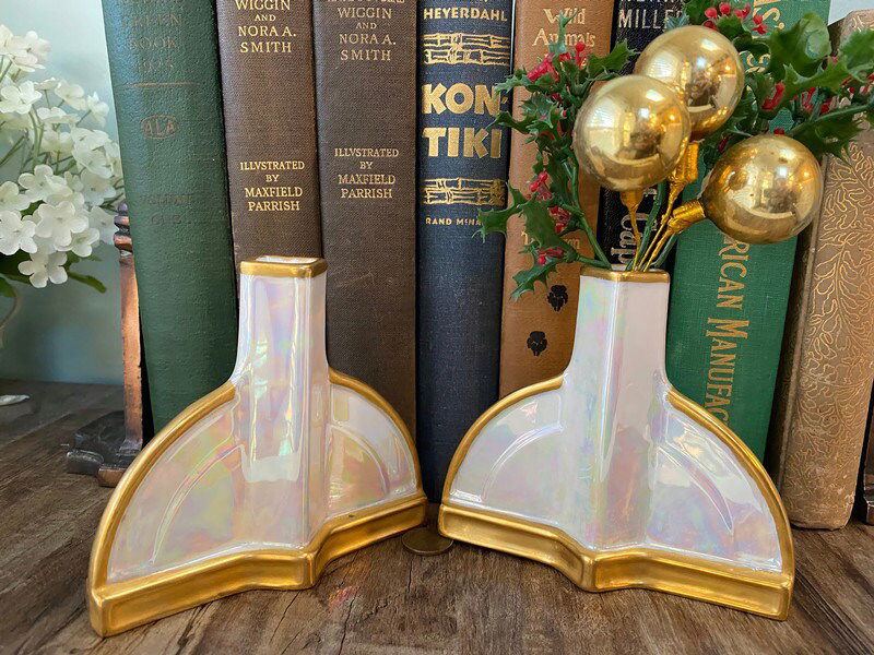 Vintage Art Deco Lusterware Vases Made in Japan - Duckwells