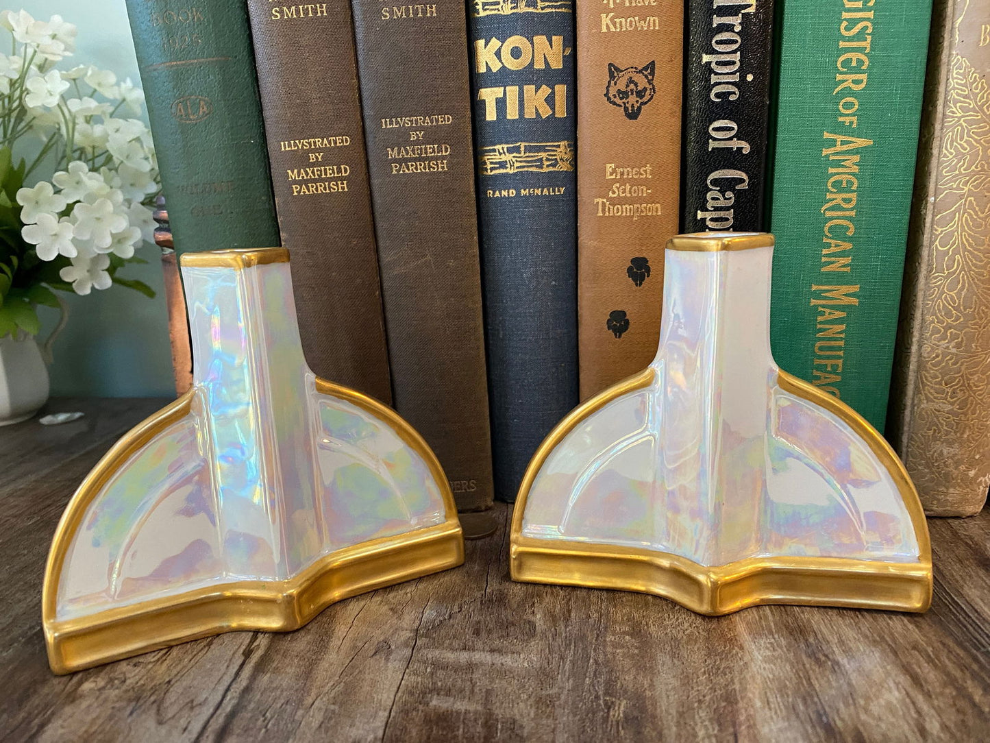 Vintage Art Deco Lusterware Vases Made in Japan - Duckwells