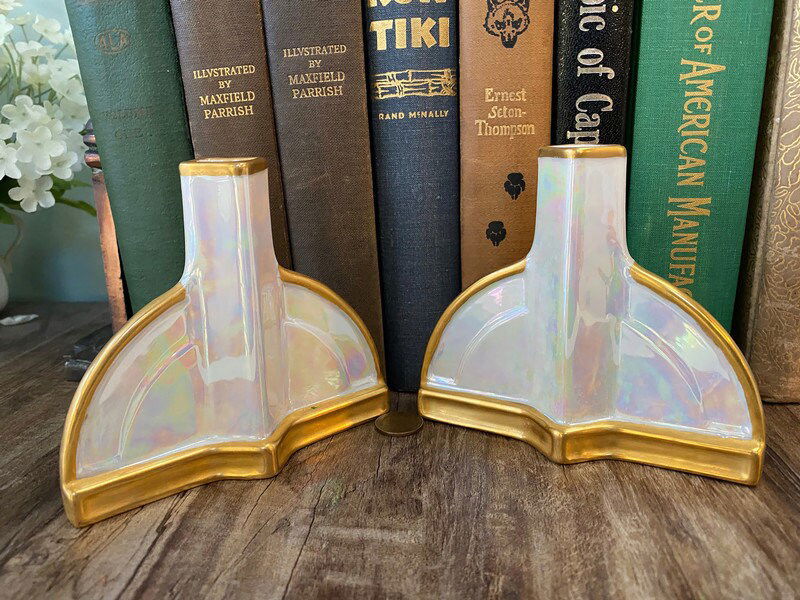 Vintage Art Deco Lusterware Vases Made in Japan at Duckwells