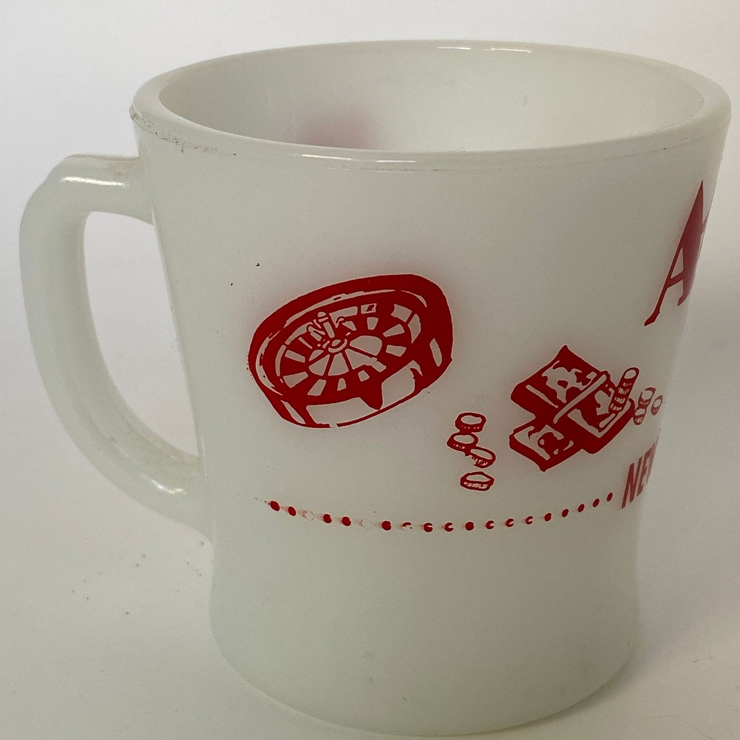 Vintage Atlantic City New Jersey White Glass Souvenir Mug - Duckwells