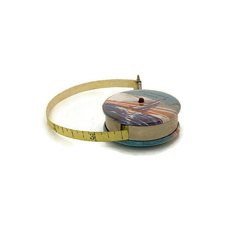 Vintage Bar Harbor Souvenir Retractable Tape Measure at Duckwells