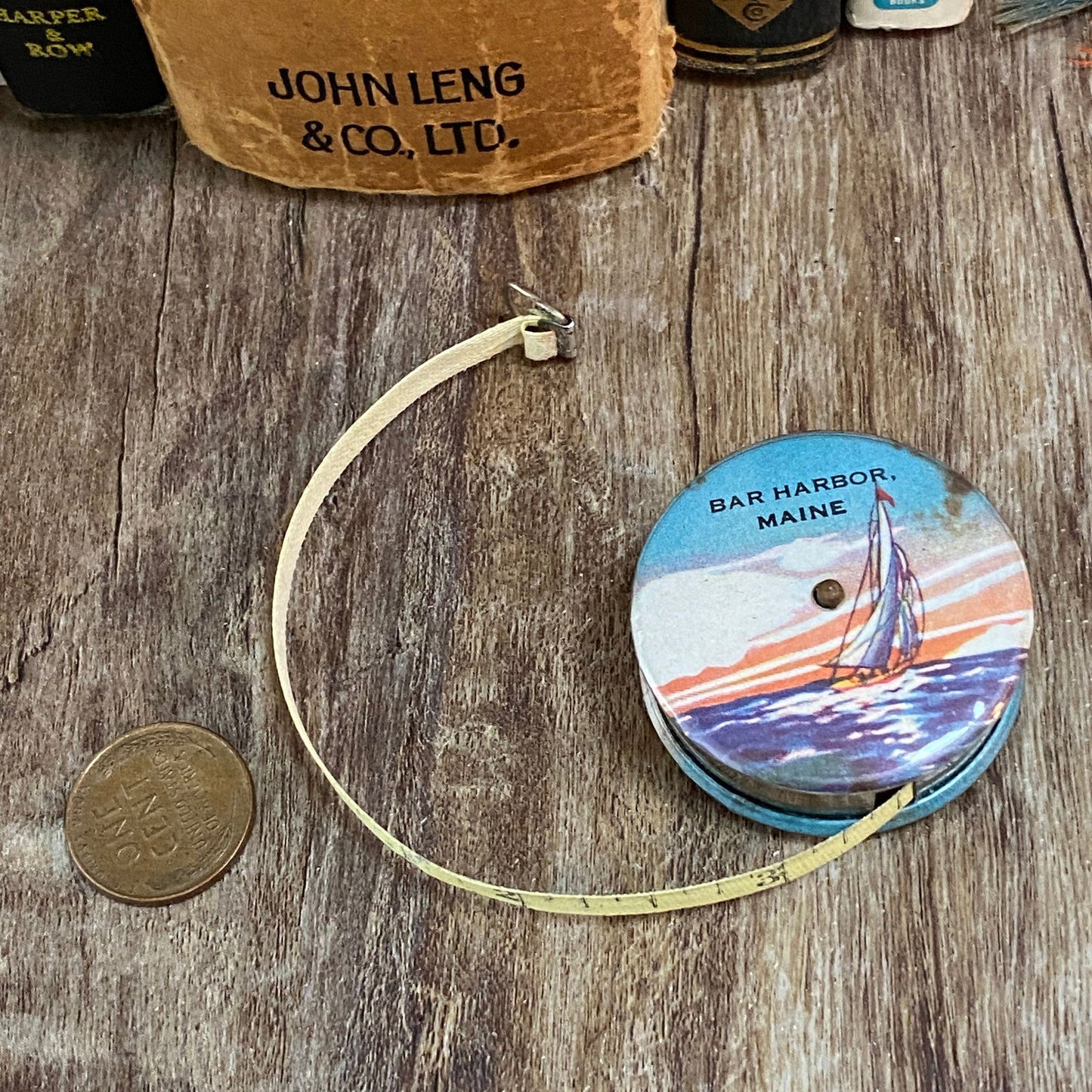 Vintage Bar Harbor Souvenir Retractable Tape Measure at Duckwells