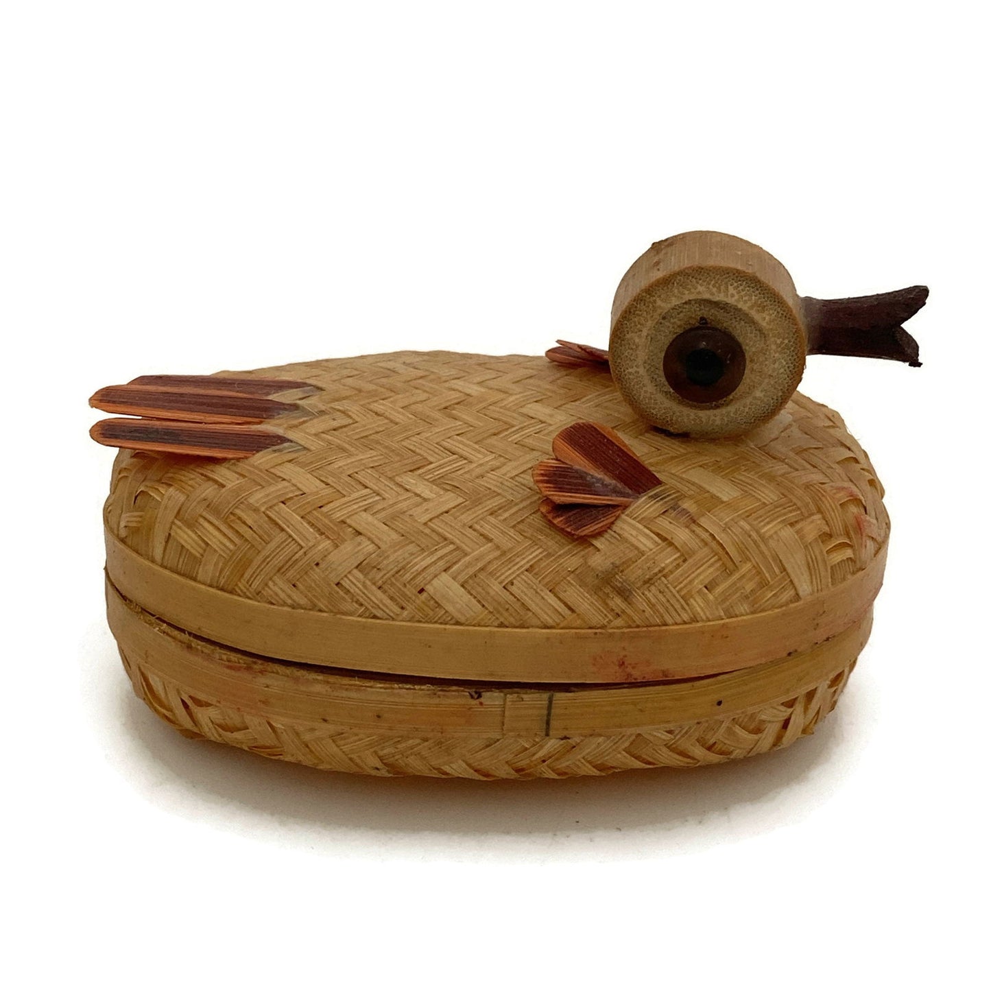 Vintage Basket of Birds by Kiangsi Handicrafts - Duckwells