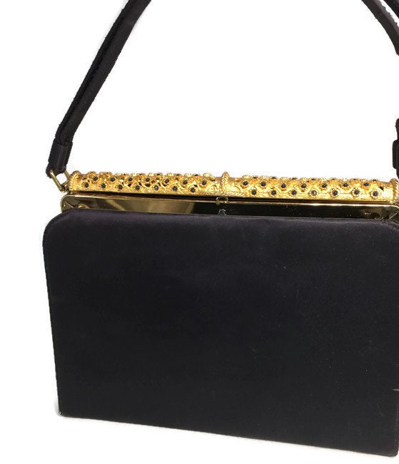 Vintage Black Purse by L and M at Duckwells