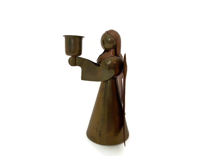 Vintage Brass Angel Candleholder at Duckwells