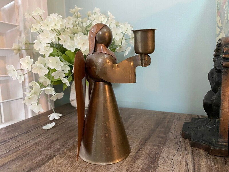 Vintage Brass Angel Candleholder at Duckwells