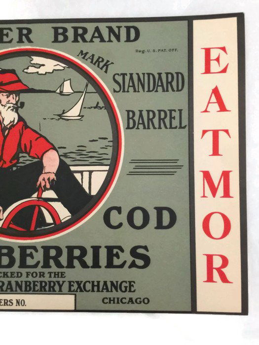 Vintage Cape Cod Cranberries Fruit Crate Label at Duckwells