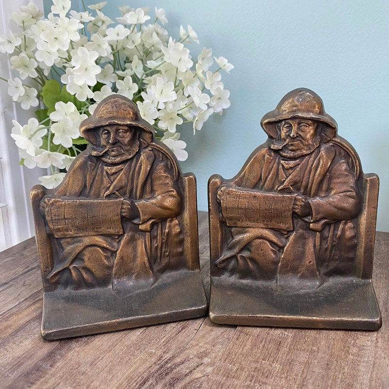 Vintage Cape Cod Fisherman Bookends - Duckwells