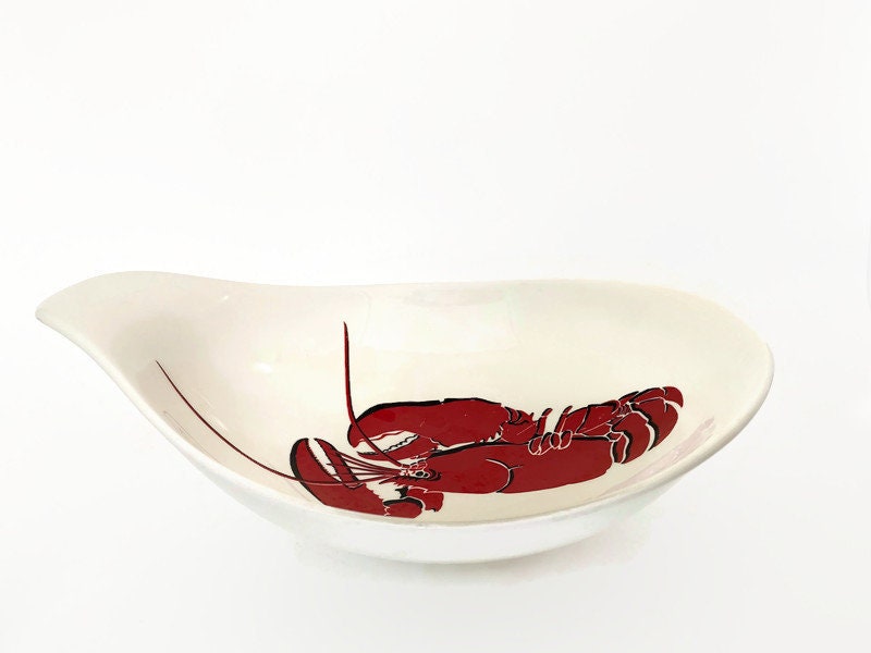 Vintage Ceramic Lobster Tabbed Bowl by Eastern China NY U.S.A. - Duckwells