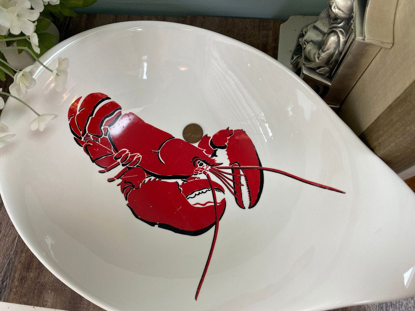 Vintage Ceramic Lobster Tabbed Bowl by Eastern China NY U.S.A. - Duckwells