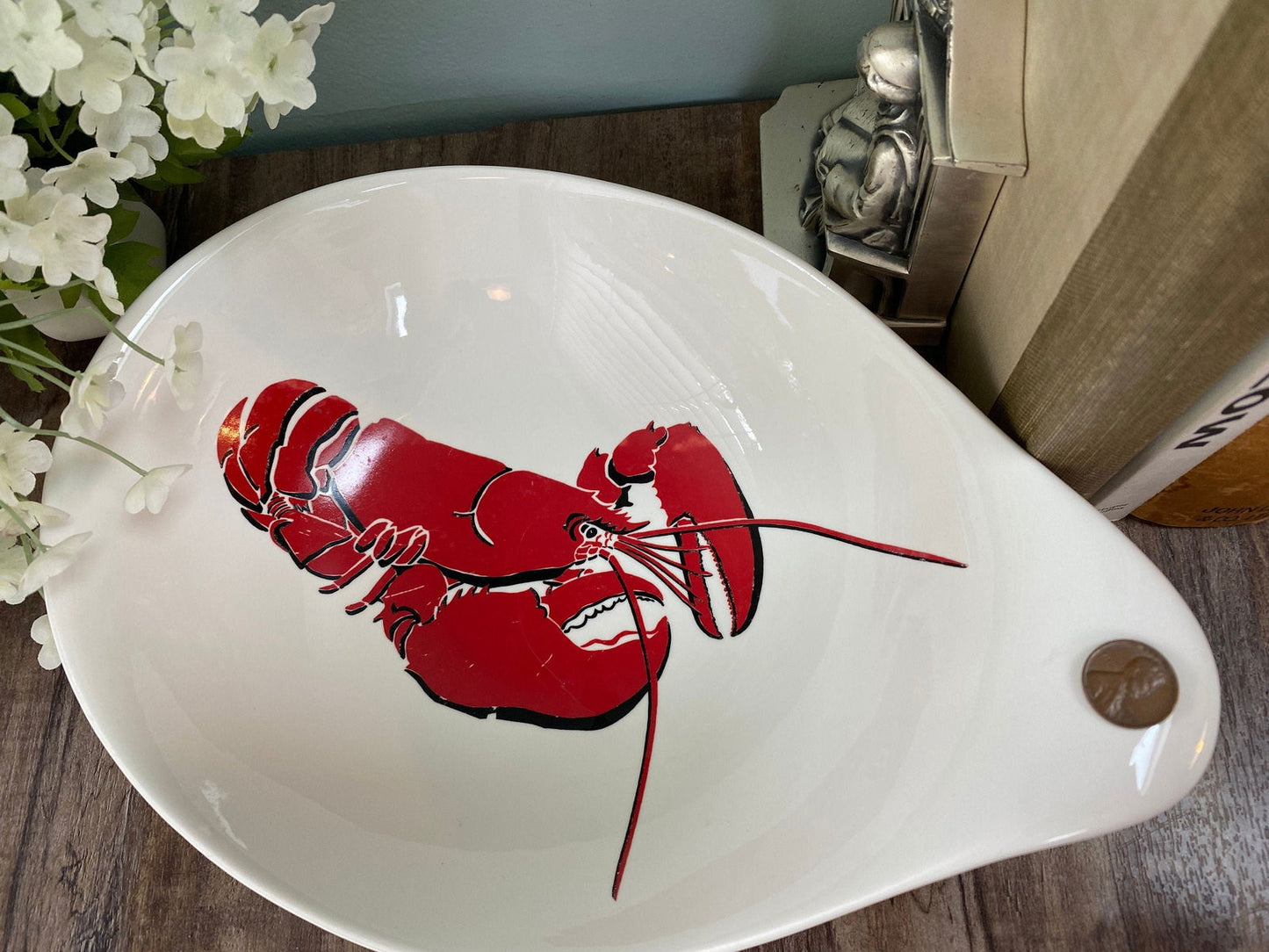 Vintage Ceramic Lobster Tabbed Bowl by Eastern China NY U.S.A. - Duckwells